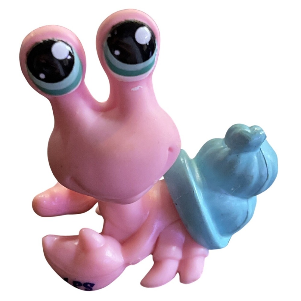 Authentic Littlest Pet Shop LPS Hermit Crab #1403 Pink Teal‎ Blue Eyes Singles